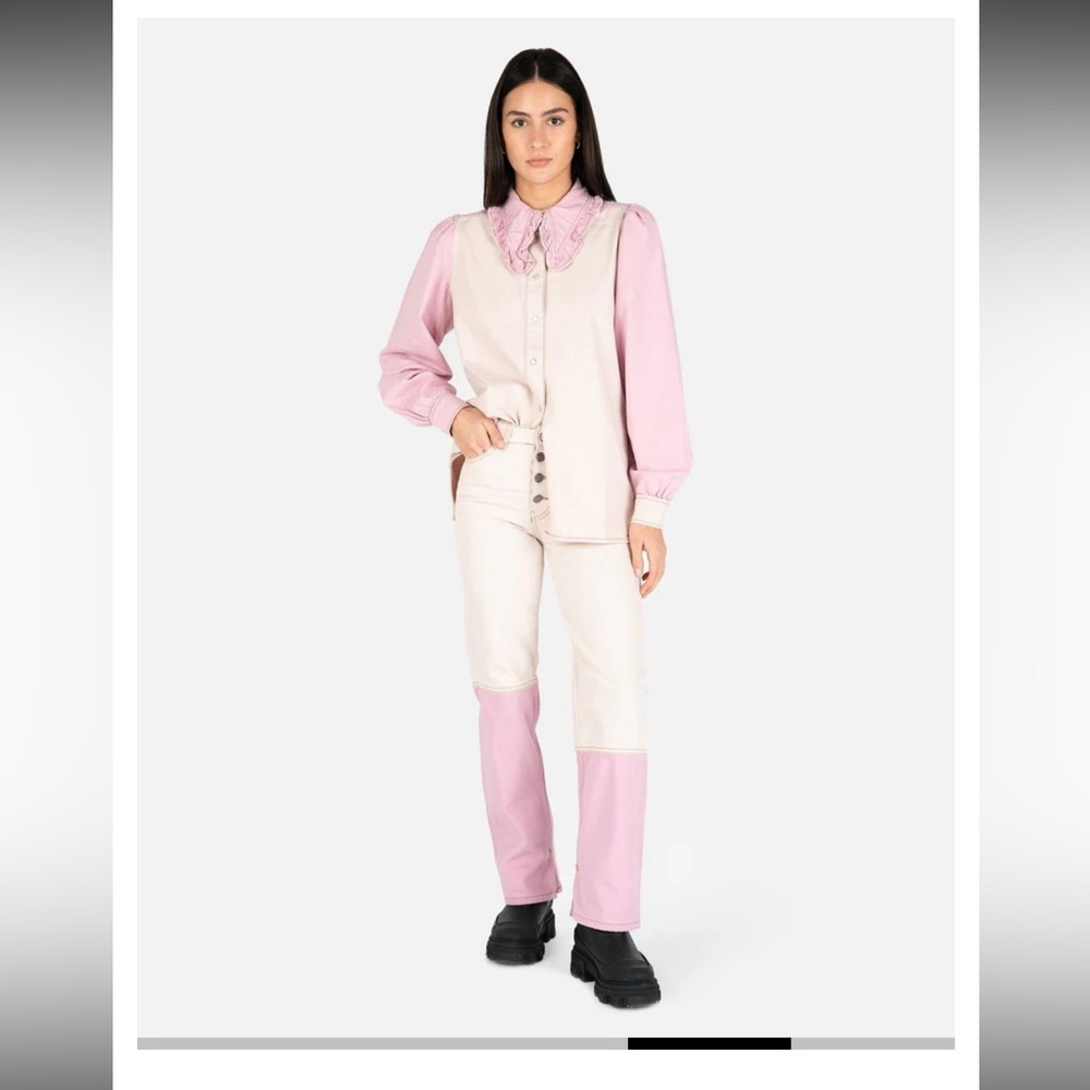 Blue B Collection Chic Pink and Cream Women's Blouse 💗 - Picture 4 of 14